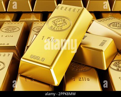 Lingotti d'oro Foto Stock