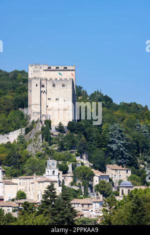 Tour de Crest, Chateau de Crest, Dipartimento di Drome, Francia Foto Stock