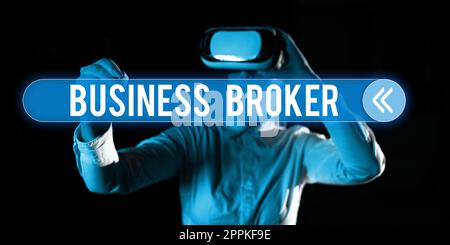 Business Broker di testo scritto a mano. Pubblicazione concettuale di foto contenuti in forma breve di un'azienda Foto Stock