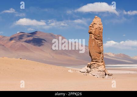 Colonne di pietra dei monaci di Pacana, riserva nazionale di Los Flamencos, deserto di Atacama, regione di Antofagento, Cile Foto Stock