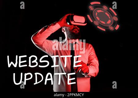 Aggiornamento del sito Web delle didascalie concettuali. Panoramica aziendale mantenere la pagina web e il contenuto aggiornati e trendy Foto Stock