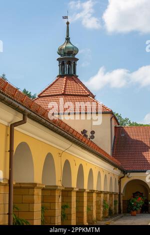 Cortile della passione del XVII secolo e santuario mariano dei Padri Bernardini, Kalwaria Zebrzydowska, Polonia. Foto Stock