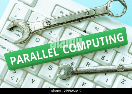 Didascalia concettuale Parallel Computing. Business showcase calcolo simultaneo per mezzo di software e hardware Foto Stock