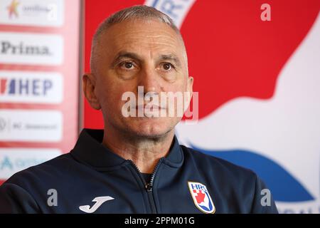 Zagabria, Croazia. 24th Apr, 2023. Goran Perkovac alla conferenza stampa della squadra croata di pallamano maschile in vista delle ultime due partite nelle qualificazioni per il Campionato europeo 2024 a Zagabria, Croazia, il 24 aprile 2023. Foto: Goran Stanzl/PIXSELL Credit: Pixsell/Alamy Live News Foto Stock