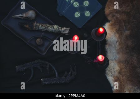 Primo piano sulla divinazione delle candele concetto foto Foto Stock