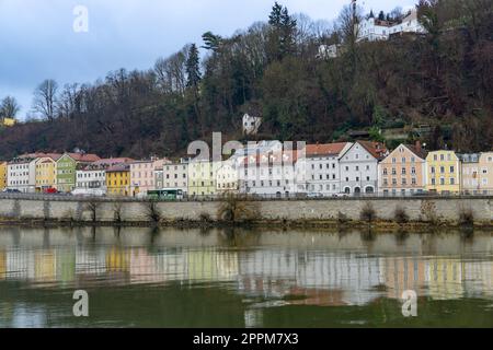 Il Danubio vicino a Passau, Germania Foto Stock