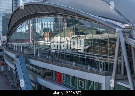 Centro fieristico Francoforte, panoramica dell'area esterna Foto Stock