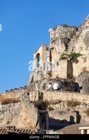 Sassi di Matera un quartiere storico della città di Matera Foto Stock