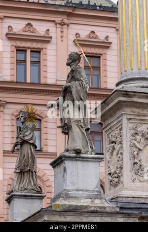 Colonna della peste (Morovy sloup) situata in Piazza della libertà, Brno, Repubblica Ceca Foto Stock