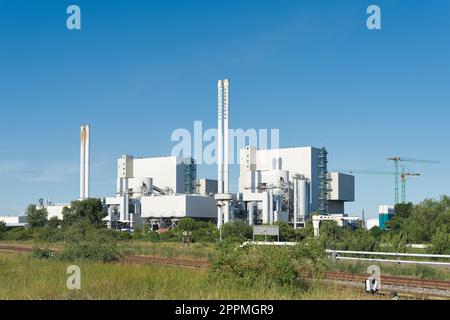 Impianto rifiuti-energia a Magdeburgo, nella zona industriale Rothensee Foto Stock