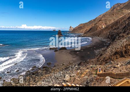 Vista su Playa de Benijo Foto Stock