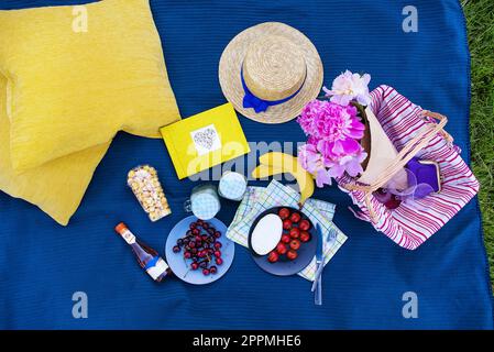 Picnic sulla natura Foto Stock