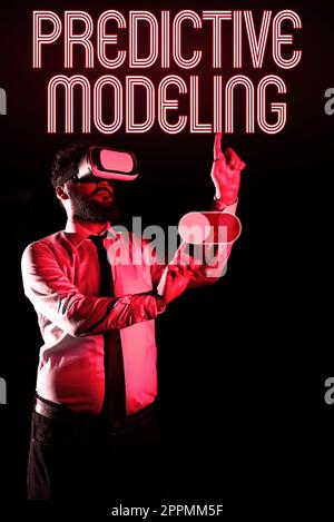 Visualizzazione concettuale modellazione predittiva. Strategia di manutenzione della vetrina aziendale basata sull'analisi predittiva Foto Stock