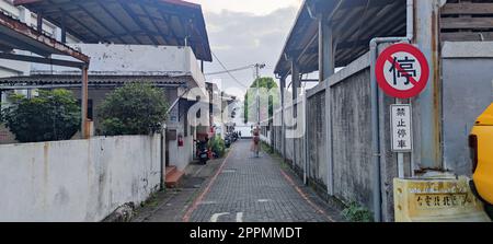 Splendido tramonto sul fiume Danshui, Bali, Taiwan Foto Stock