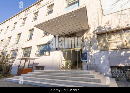 La Biblioteca Nazionale d'Albania a Tirana Foto Stock