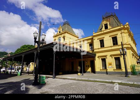 SANTOS, BRASILE - 16 MARZO 2023: Stazione di Valongo è Santos Touristic Tram, Brasile Foto Stock