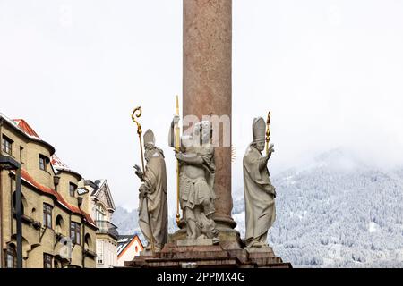 Colonna di St. Anna in via Maria Teresa, Innsbruck, Austria Foto Stock