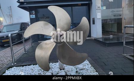 Visitare la città di Urk in una casa mobile. Foto Stock