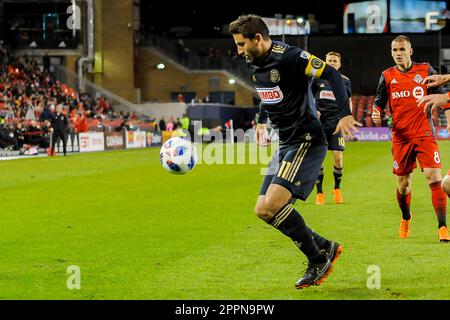 Toronto, Canada. 4 maggio 2018 - Alejandro Bedoya 2018 MLS partita di stagione regolare tra Toronto FC (Canada) e Philadelphia Union (USA) al BMO Field ( Foto Stock