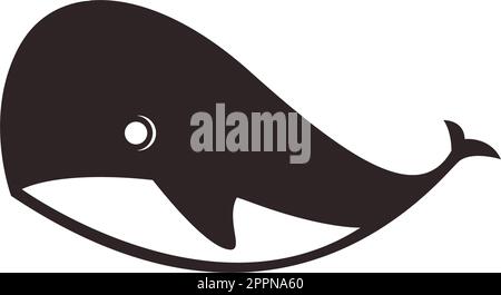 Modello di illustrazione del logo Whale Icon Illustrazione Vettoriale