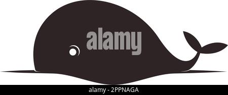 Modello di illustrazione del logo Whale Icon Illustrazione Vettoriale