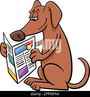 fumetto animale personaggio fumetto con giornale Illustrazione Vettoriale