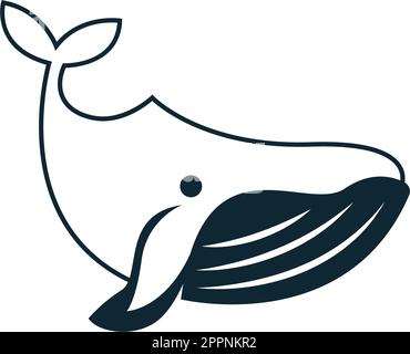 Vettore modello di illustrazione logo icona balena Illustrazione Vettoriale