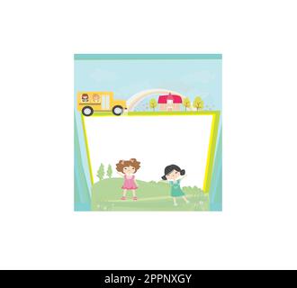 Vector carino torna alla illustrazione scolastica Illustrazione Vettoriale