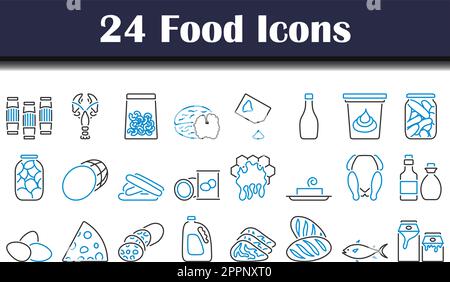 Food Icon Set Illustrazione Vettoriale
