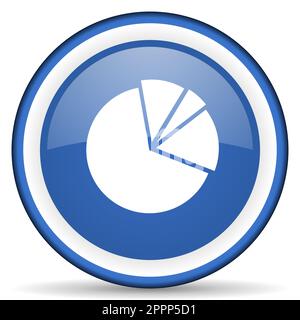Diagramma icona del nastro lucido, pulsante con cerchio blu isolato su sfondo bianco Foto Stock