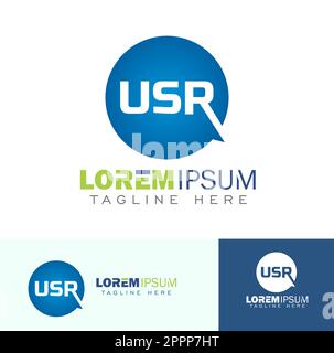 LOGO INIZIALE USR Monogram Illustrazione Vettoriale