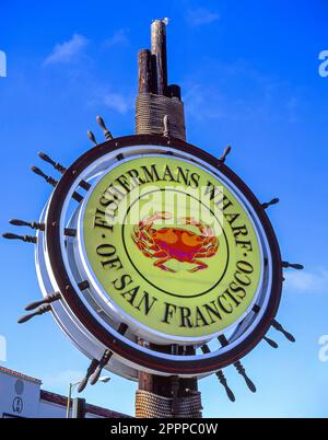 Fisherman Wharf entrata SEGNO, Fisherman's Wharf di San Francisco, California, Stati Uniti d'America Foto Stock