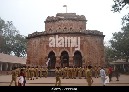 Fotografie del Tempio di Kantajew a Dinajpur in Bangladesh. Questo antico tempio è un edificio religioso appartenente al 18th ° secolo. Foto Stock