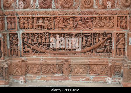 Fotografie del Tempio di Kantajew a Dinajpur in Bangladesh. Questo antico tempio è un edificio religioso appartenente al 18th ° secolo. Foto Stock