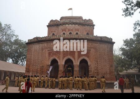 Fotografie del Tempio di Kantajew a Dinajpur in Bangladesh. Questo antico tempio è un edificio religioso appartenente al 18th ° secolo. Foto Stock