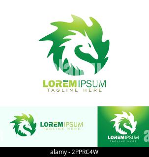 Simbolo del Drago verde Illustrazione Vettoriale