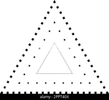 Elemento a linea spezzata a forma di triangolo per prescolare, asili e bambini Montessori attività di pretrcrittura, disegno e taglio in illustrazione vettoriale Illustrazione Vettoriale