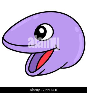 emoticon di espressioni facciali ridenti felici, doodle kawaii. immagine dell'icona di doodle Illustrazione Vettoriale