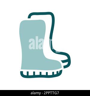 Icona vettore isolato stivali in gomma Illustrazione Vettoriale