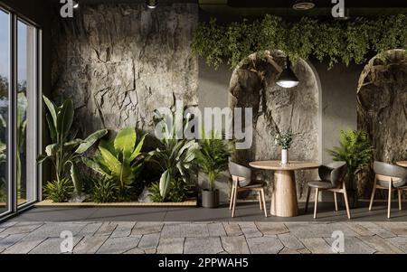 Parete ad arco in un design d'interni moderno Foto Stock