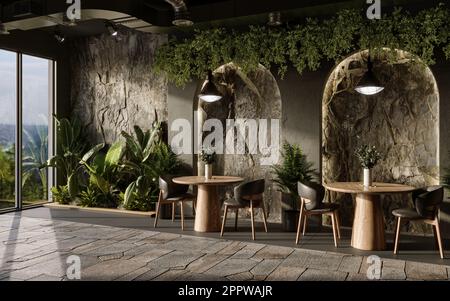 Parete ad arco in un design d'interni moderno Foto Stock
