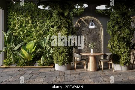 Parete ad arco in un design d'interni moderno Foto Stock