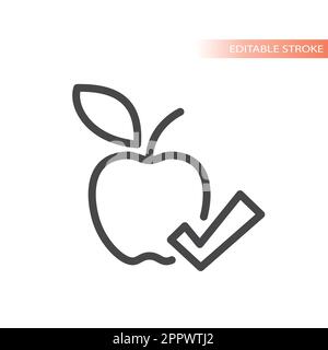 Icona del vettore Apple e segno di spunta Illustrazione Vettoriale