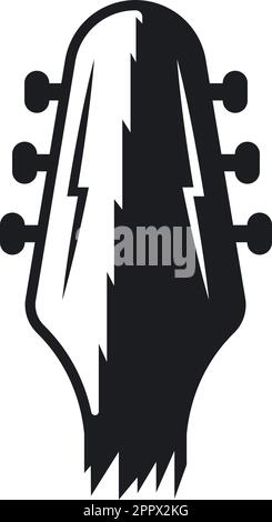 disegno di illustrazione vettoriale icona del collo della chitarra Illustrazione Vettoriale