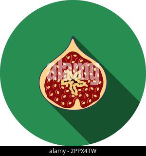 Icona di fico frutto in colori UI Illustrazione Vettoriale