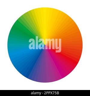 Ruota dei colori con uno spettro esteso di 72 segmenti di colore complementari Illustrazione Vettoriale