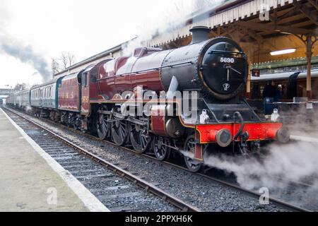 Una serata di gala sulla ferrovia del Lancashire orientale (ELR) Foto Stock