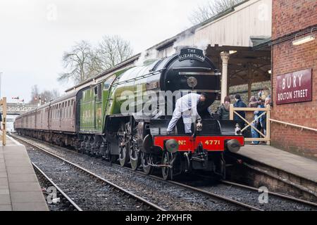 Una serata di gala sulla ferrovia del Lancashire orientale (ELR) Foto Stock