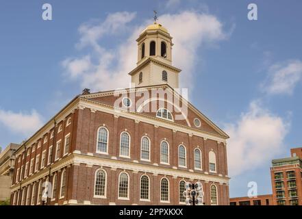 Faneuil Hall sul Freedom Trail a Boston, Massachusetts, New England, Stati Uniti Foto Stock