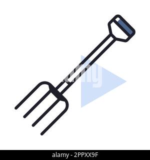 Icona vettore isolato di forchetta da giardino Illustrazione Vettoriale